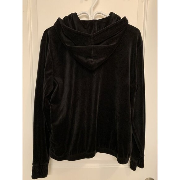 FILA Black Velour Quarter Zip Medium Velvet Hoodie - Picture 2 of 9